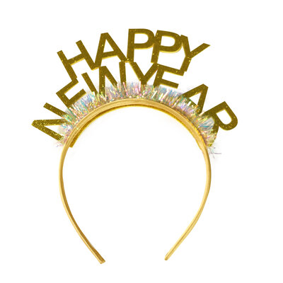 Čelenka Šťastný nový rok zlatá