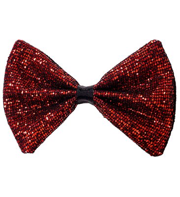 Červený motýlik s trblietkami