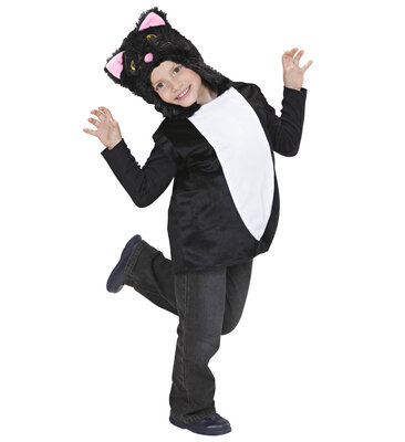 Detský kostým mačky (vesta s kapucňou)