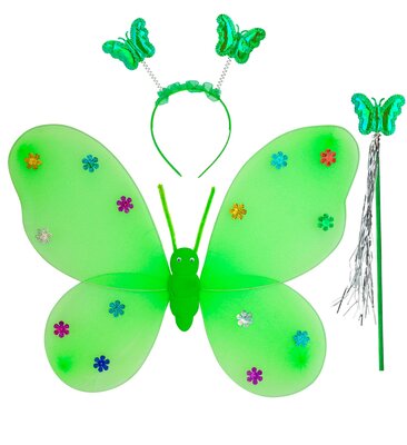Dievčenská súprava motýľov, zelená