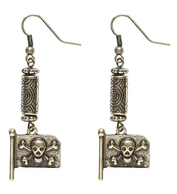 Náušnice s pirátskou vlajkou