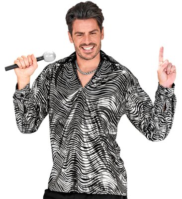 Pánske disco tričko zo 70. rokov, strieborné