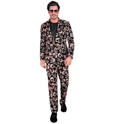 Pánsky oblek, motív lebky