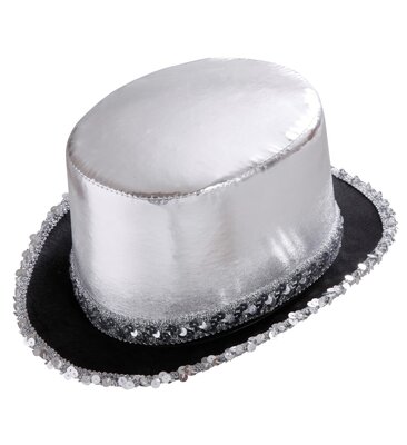 Strieborný klobúk s čiernym lemom