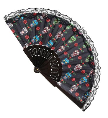 Vejár Deň mŕtvych (Día de los muertos), 23 cm