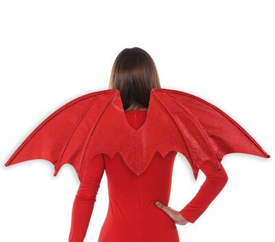 Červené krídla s trblietkami, 90 x 37 cm