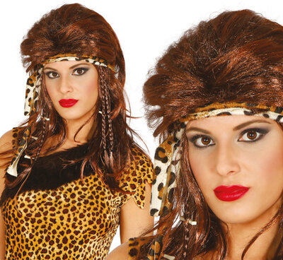 Dámska prehistorická parochňa s čelenkou