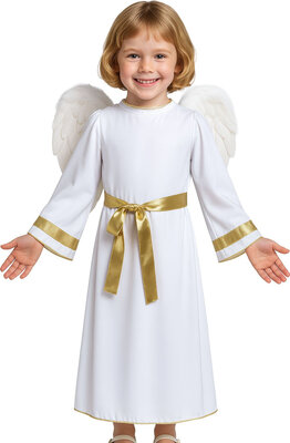 Detský kostým biely anjel s opaskom