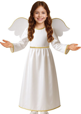 Dievčenský kostým biely anjel s opaskom