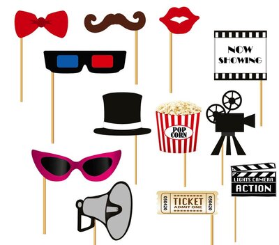 Fotografické rekvizity pre filmový ples, 12 ks