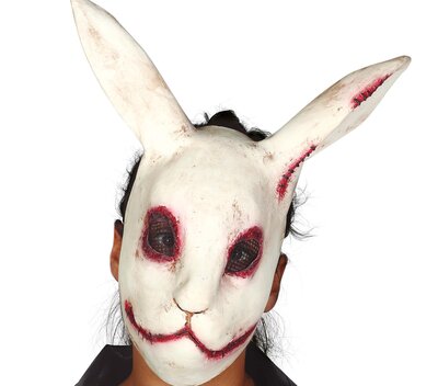Latexová maska strašidelného králika