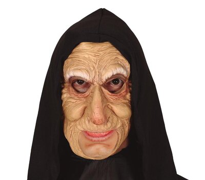 Maska starej ženy s kapucňou