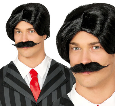 Pánska parochňa s fúzikmi Gomez Addams