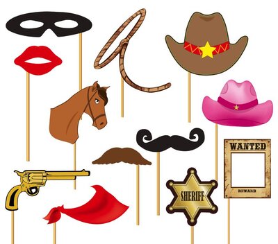Fotografické rekvizity pre kovbojov, 12 ks