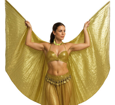 Krídla brušného tanca/pre Kleopatru, zlatá 285 x 135 cm
