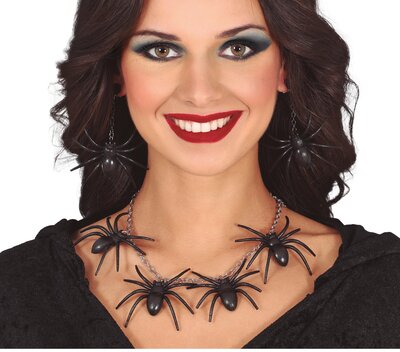 Súprava náhrdelníka a náušníc s pavúkmi