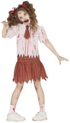 Kostým zombie školáčky (top s kravatou, sukňa)