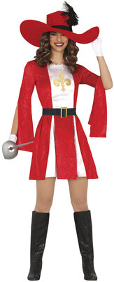 Dámsky kostým mušketiera, červený