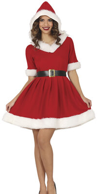Dámsky sexy kostým pani Santa Clausovej s kapucňou