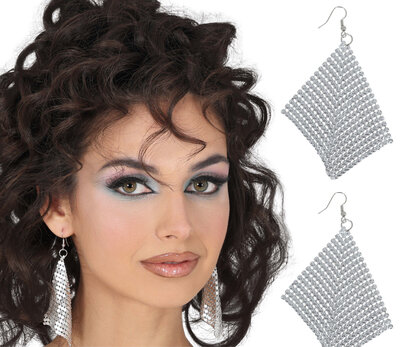 Disco strieborné náušnice, 9 cm