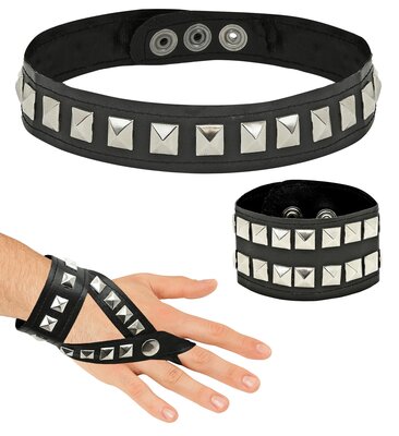Rocková súprava (náhrdelník, náramok, jedna rukavica)