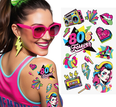 Farebné retro tetovanie, 80. roky