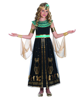 Dievčenský kostým Kleopatry so zelenými detailmi