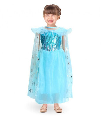 Dievčenský kostým snehová princezná, modrý