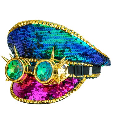 Flitrový klobúk s okuliarmi, steampunk