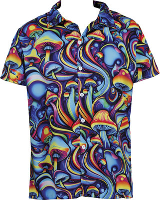 Pánske psychedelické festivalové tričko s hubkami