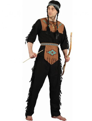 Pánsky indiánsky kostým, čierny