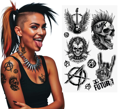 Punkové tetovanie, 14 x 30 cm