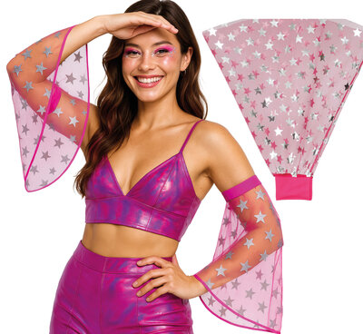 Ružové disko návleky na ruky