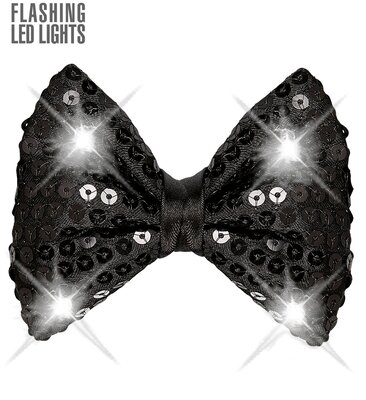 Čierny blikajúci motýlik s flitrami