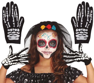 Detské rukavice s kostrou, 22 cm