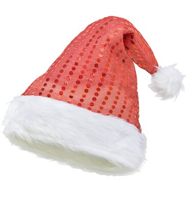 Flitrová čiapka Santa, červená