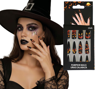 Nalepenie halloweenských nechtov pomocou lepidla