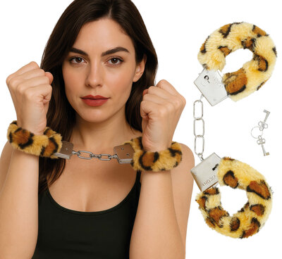 Plyšové putá s leopardím motívom