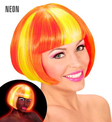 Dámska neónová parochňa Valentina, žltooranžová