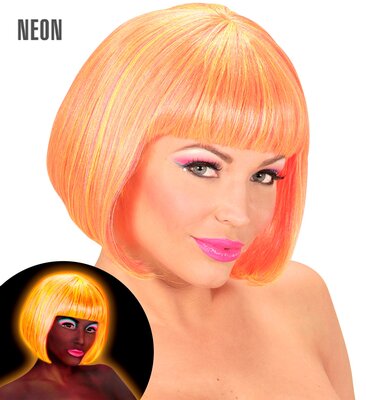 Dámska neónová parochňa Valentina, žltá a ružová