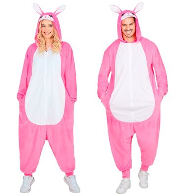 Unisex plyšový kostým ružového zajačika