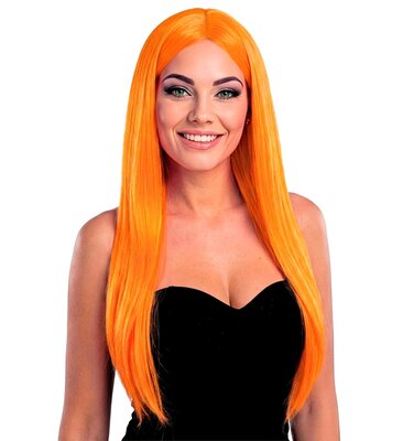 Dámska oranžová parochňa v glamour štýle