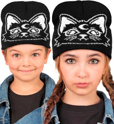 Detská čiapka typu beanie s mačkou