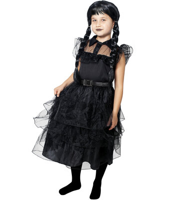 Detský kostým Wednesday Addams pre deti vo veku 4–6 rokov
