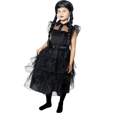 Detský kostým Wednesday Addams pre deti vo veku 6–8 rokov