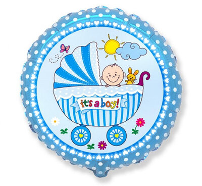 Fóliový balónik k narodeniu dieťaťa „It's a boy“, 48 cm