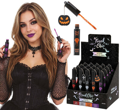 Lesk na pery s halloweenskými motívmi, rôzne farby